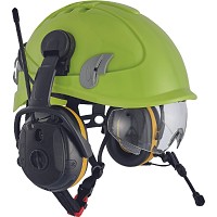 Κράνος εργοταξίου Alpinworker κίτρινο με ενσωματωμένα γυαλιά