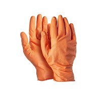 Γάντια μιας χρήσης nitrile πορτοκαλί συνεργείου πάχος 0.18mm Dext 10/XL (κουτί των 50τεμ.) D3680