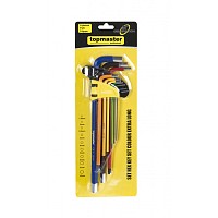 TOP MASTER Άλλεν σετ 9τεμ cr-v πλαστική θήκη μεγάλο μέγεθος πολύχρωμα 390172