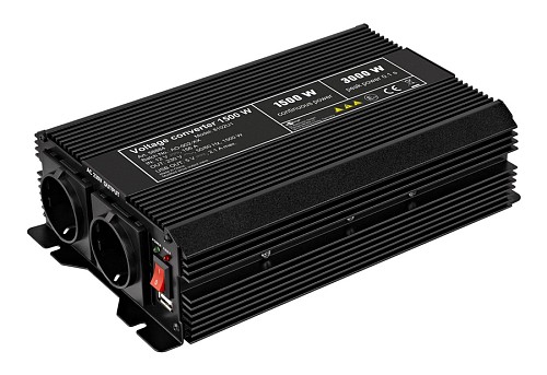 GOOBAY inverter αυτοκινήτου 58884, 12V σε 230V, 1500W, USB 2.1A 58884