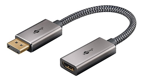 GOOBAY αντάπτορας DisplayPort σε HDMI 75271, 4K/60Hz, 0.2m, γκρι 75271