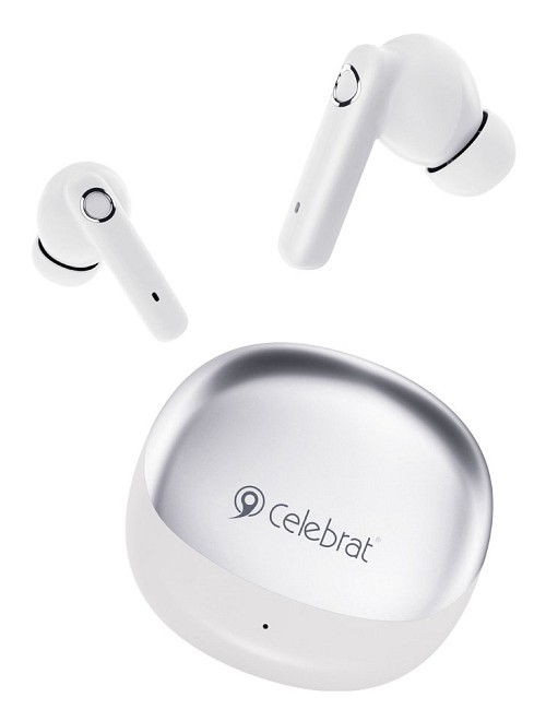 CELEBRAT earphones με θήκη φόρτισης W71, True Wireless, 10mm, 30/200mAh, λευκά W71-WH
