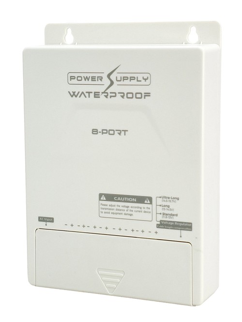 FOLKSAFE τροφοδοτικό συστημάτων CCTV FS-DC120805W, 8 εξόδων, 12V/5A, αδιάβροχο IP65 FS-DC120805W