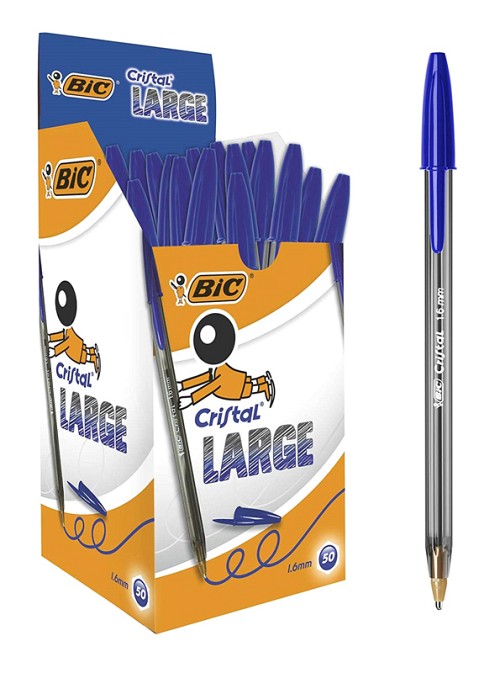 BIC στυλό διαρκείας Cristal Lagre με μύτη 1.6mm, μπλε, 50τμχ 3086123175570