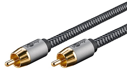 GOOBAY καλώδιο ήχου RCA σε RCA 65297, 3m, μαύρο/ασημί 65297