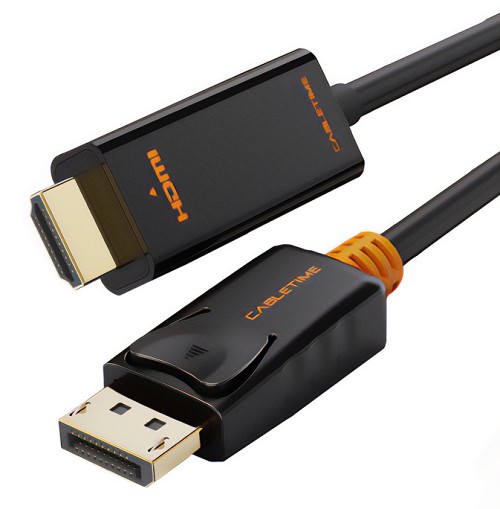 CABLETIME καλώδιο DisplayPort σε HDMI CT-AV585-02G, 1080p/60Hz, 1.8m, μαύρο 6975285501501