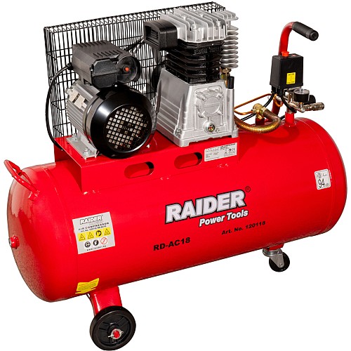 RAIDER Αεροσυμπιεστής 100L RD-AC18 2.2kW 120118