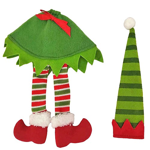 Θήκη Κρασιού Xmas Ξωτικό-Δέντρο 43cm Xmasfest 1133831