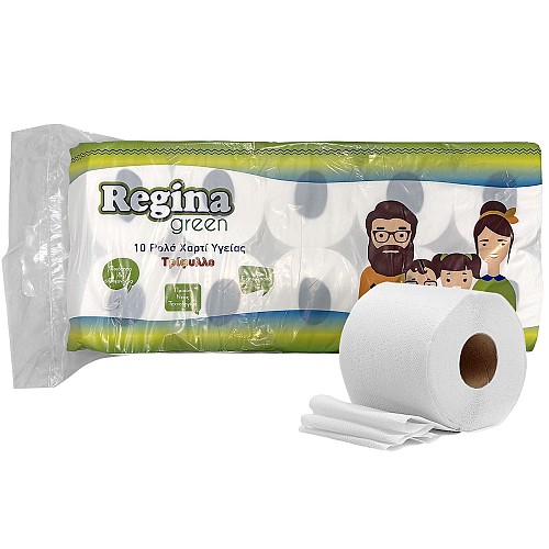 Χαρτί Υγείας πακ=10 Ρολά 3φ 18m 90g Regina
