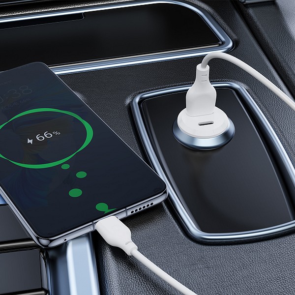 XO CC69 Mini Smart Φορτιστής Αυτοκινήτου A+C 30W + Καλώδιο Type-C