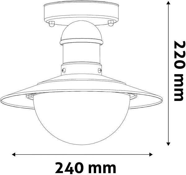 Avide Outdoor Ceiling Lamp Imperial 1xE27 IP44 Antique Gold