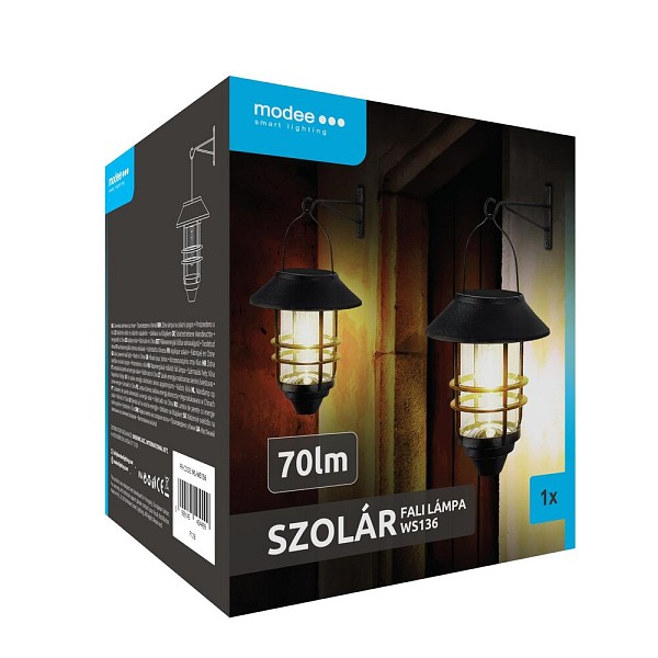 Modee Lighting Ηλιακό Φωτιστικό Τοίχου LED WS136 70 Lumens