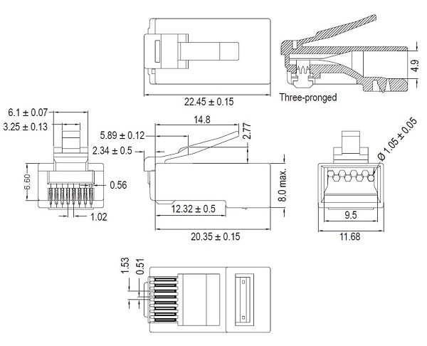 Goobay Φις Δικτύου RJ45 CAT 6 UTP χωρίς Θωράκιση 93828