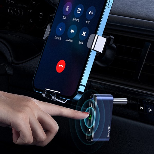 USAMS ασύρματο audio receiver US-SJ519 με μικρόφωνο, Bluetooth 5.0, γκρι SJ519JSQ01
