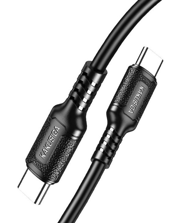 KAKUSIGA καλώδιο USB-C σε USB-C KSC-984, σιλικόνης, 60W, 480Mbps, 1m, μαύρο KSC-984-CC-BK