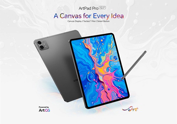 TECLAST tablet ArtPad Pro με στυλό αφής, 12.7, 8/256GB, 4G, Android 15, 10000mAh, γκρι ARTPADPRO-GR