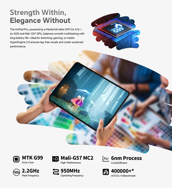 TECLAST tablet ArtPad Pro με στυλό αφής, 12.7, 8/256GB, 4G, Android 15, 10000mAh, γκρι ARTPADPRO-GR
