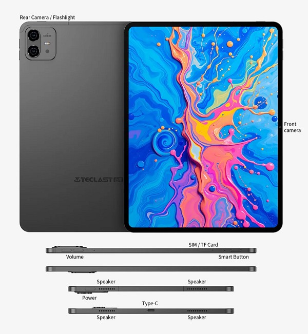 TECLAST tablet ArtPad Pro με στυλό αφής, 12.7, 8/256GB, 4G, Android 15, 10000mAh, γκρι ARTPADPRO-GR