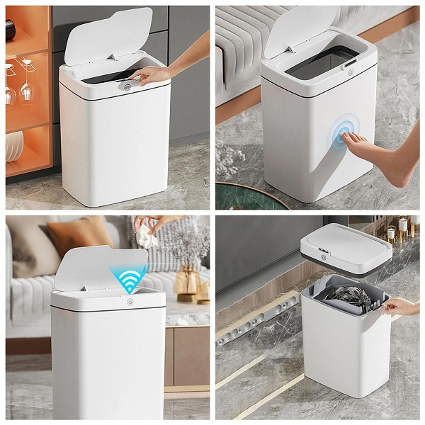 HOME USE κάδος απορριμμάτων HUH-0252 με φωτοκύτταρο, 11.5lt, λευκός HUH-0252