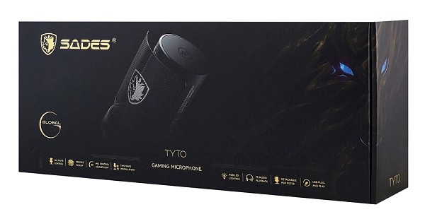 SADES gaming μικρόφωνο TYTO με βάση γραφείου & επιτραπέζια, pop φίλτρο, καρδιοειδές, USB, μαύρο ME6S-BK