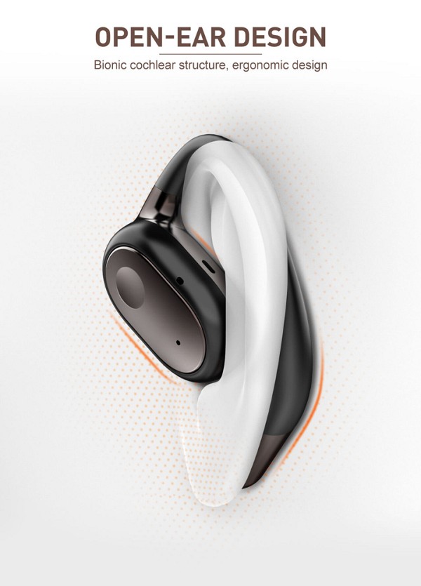 LDNIO earphones με θήκη φόρτισης T11, OWS, Φ15mm, 50/450mAh, μαύρα 6933138603697