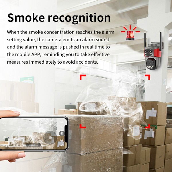 VSTARCAM smart κάμερα AF621DR, dual lens, αναγνώριση φωτιάς & καπνού, 2MP, WiFi, SD, PTZ, IP66 AF621DR