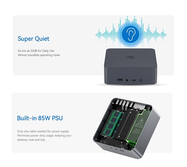 BEELINK mini PC EQi12-D4, Intel i3-1220P, 16GB, 500GB M.2, Windows 11 Pro EQI12D4-1220P-16500