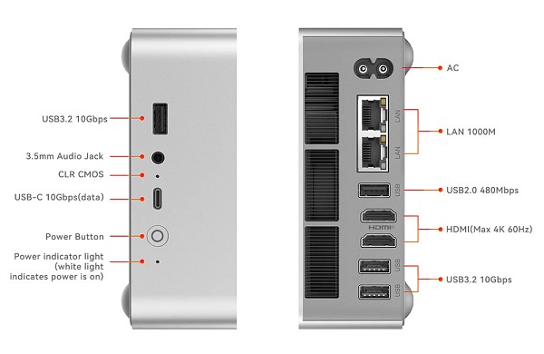 BEELINK mini PC EQi13 Pro, Intel i5-13500H, 32GB, 500GB M.2, Windows 11 Pro EQI13PRO-13500H-32500