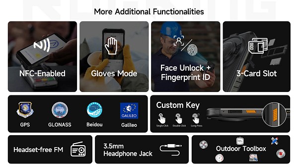 ULEFONE smartphone RugKing με ηχείο 3.5W, 5.99, 8/256GB, 9600mAh, IP68/IP69K, μαύρο RUGKING-BK