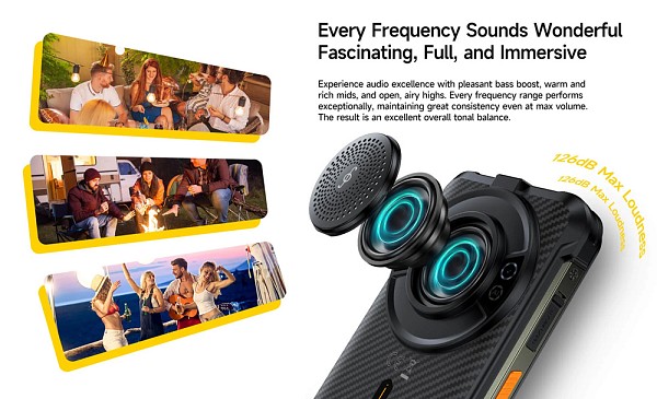 ULEFONE smartphone RugKing με ηχείο 3.5W, 5.99, 8/256GB, 9600mAh, IP68/IP69K, μαύρο RUGKING-BK