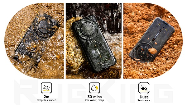 ULEFONE smartphone RugKing με ηχείο 3.5W, 5.99, 8/256GB, 9600mAh, IP68/IP69K, μαύρο RUGKING-BK