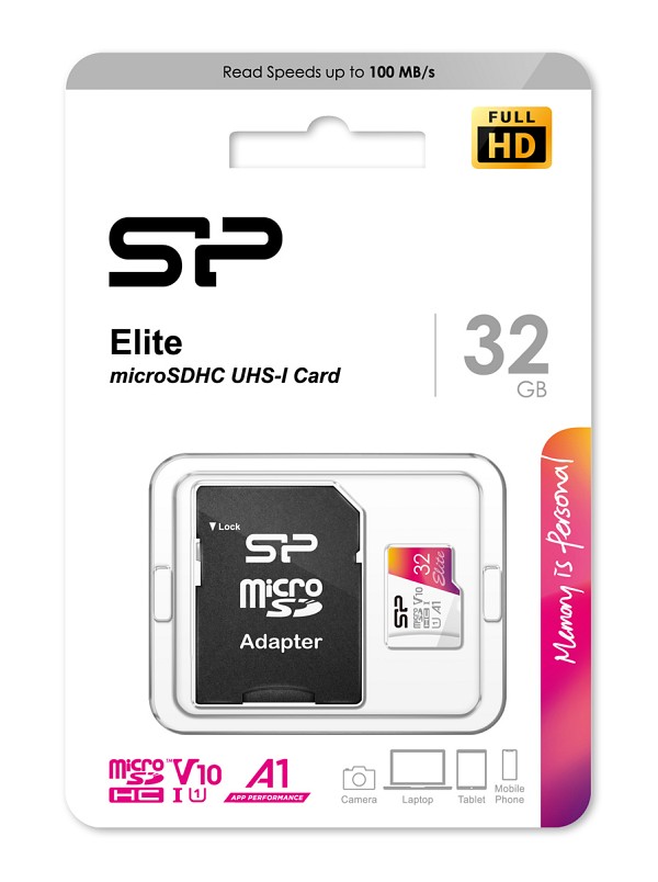 SILICON POWER κάρτα μνήμης microSDXC Elite, 32GB, C10 UHS-I U1 A1 V10 SP032GBSTHBV1V20SP