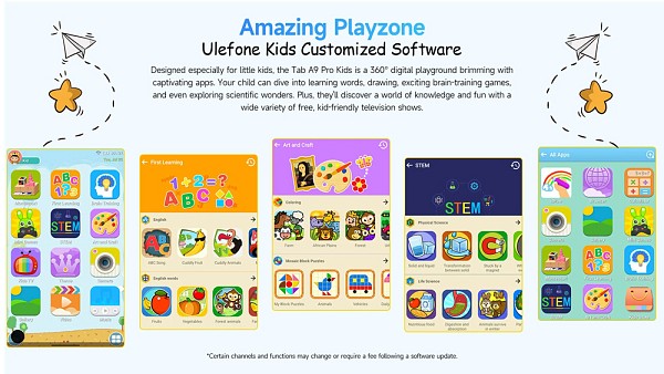 ULEFONE tablet Tab A9 Pro Kids, 8.68, 4/128GB, 4G, Android 15, 5040mAh, μπλε TABA9-PRO-BL