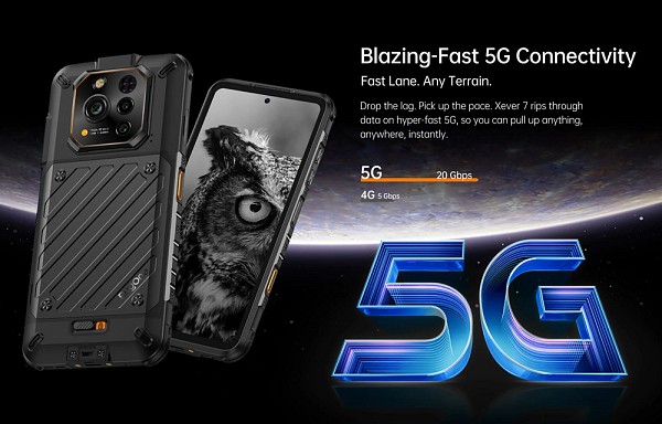 RUGONE smartphone Xever 7, 6.67, 12/512GB, 5G, 5550mAh, IP68/IP69K/MIL-STD-810H, μαύρο XEVER7-BK