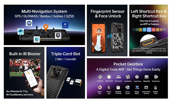 RUGONE smartphone Xever 7, 6.67, 12/512GB, 5G, 5550mAh, IP68/IP69K/MIL-STD-810H, μαύρο XEVER7-BK