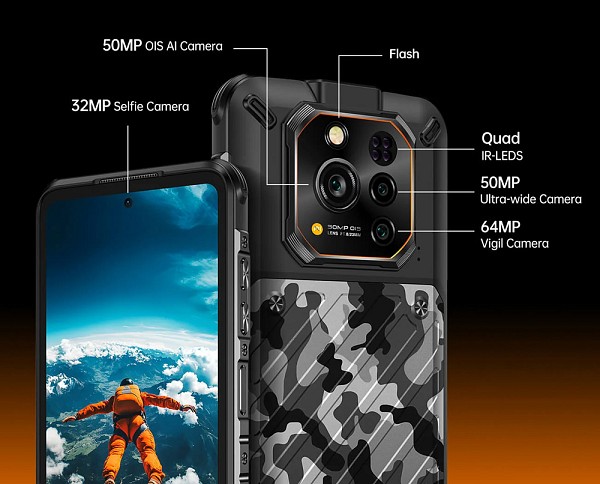 RUGONE smartphone Xever 7, 6.67, 12/512GB, 5G, 5550mAh, IP68/IP69K/MIL-STD-810H, μαύρο XEVER7-BK