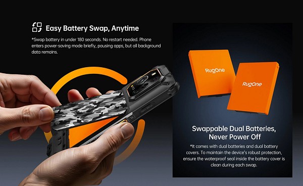 RUGONE smartphone Xever 7, 6.67, 12/512GB, 5G, 5550mAh, IP68/IP69K/MIL-STD-810H, μαύρο XEVER7-BK