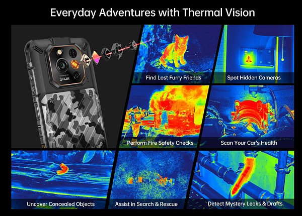 RUGONE smartphone Xever 7 Pro με θερμική εικόνα, 6.67, 12/512GB, 5G, 5550mAh, IP68/IP69K/MIL-STD-810H, μαύρο XEVER7PRO-BK