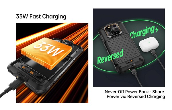 RUGONE smartphone Xever 7 Pro με θερμική εικόνα, 6.67, 12/512GB, 5G, 5550mAh, IP68/IP69K/MIL-STD-810H, μαύρο XEVER7PRO-BK