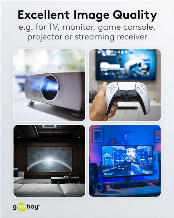 GOOBAY καλώδιο HDMI 2.1 76277 με Ethernet, 8K/60Hz, 48 Gbps, 40m, μαύρο 76277