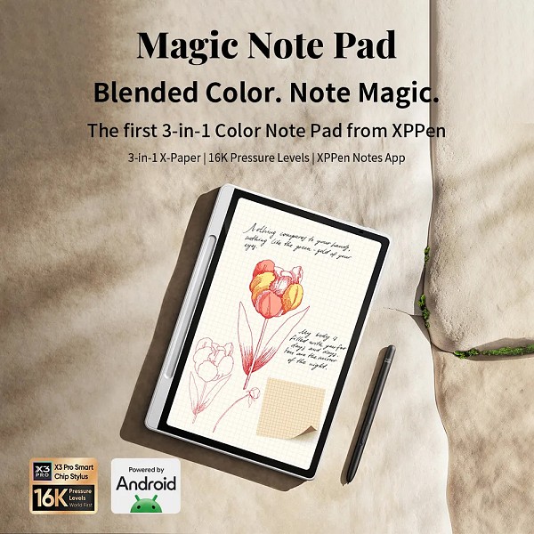 XP-PEN έγχρωμο ψηφιακό σημειωματάριο Magic Note Pad με γραφίδα, 10.95, 6/128GB, Android 14, 8000mAh, λευκό CDM1101U-BEU