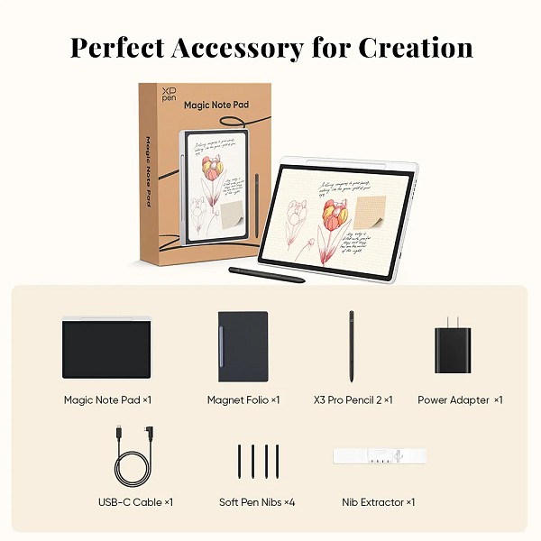 XP-PEN έγχρωμο ψηφιακό σημειωματάριο Magic Note Pad με γραφίδα, 10.95, 6/128GB, Android 14, 8000mAh, λευκό CDM1101U-BEU