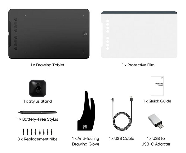 XP-PEN ταμπλέτα σχεδίασης με γραφίδα Deco 01 V3, 254x158.7mm, μαύρο DECO01V3