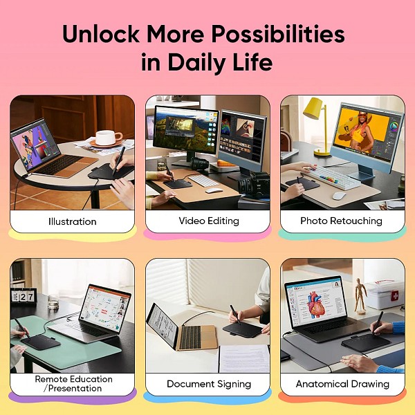 XP-PEN ταμπλέτα σχεδίασης με γραφίδα Deco 640, 160x90mm, μαύρο IT640