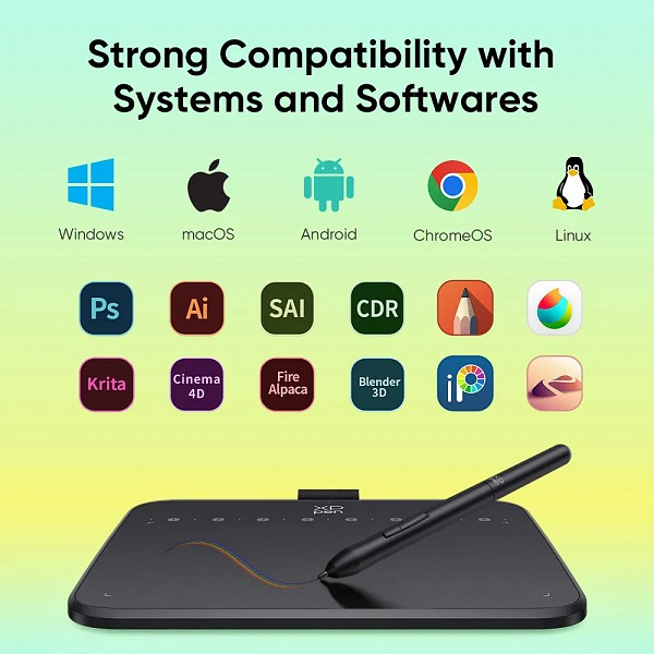 XP-PEN ταμπλέτα σχεδίασης με γραφίδα Deco 640, 160x90mm, μαύρο IT640