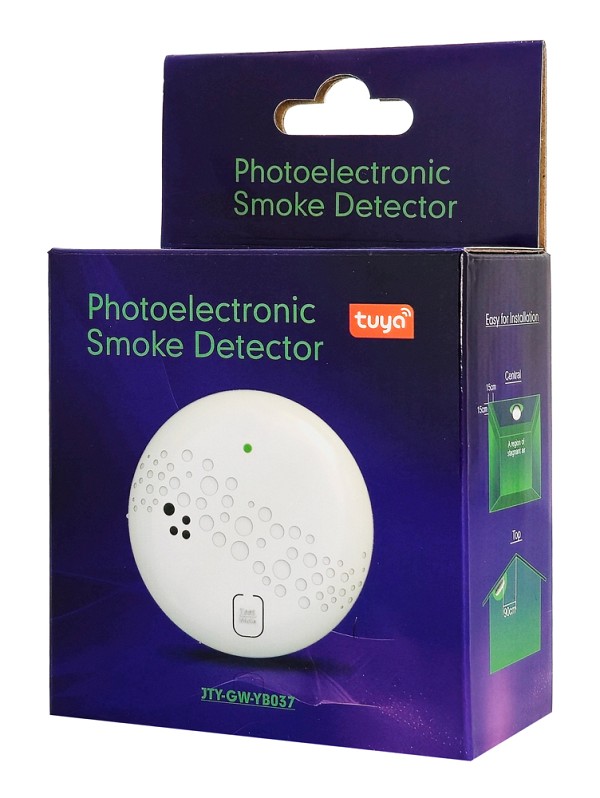 HANWEI ασύρματος ανιχνευτής καπνού JTY-GW-YB037 με ηχητικό & οπτικό συναγερμό, WiFi, TUYA JTY-GW-YB037