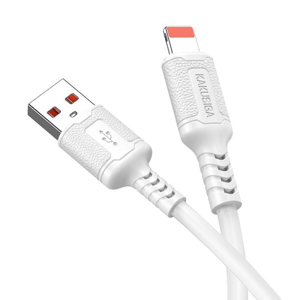 KAKUSIGA καλώδιο Lightning σε USB KSC-984, σιλικόνης, 3Α, 480Mbps, 1m, λευκό KSC-984-L-WH