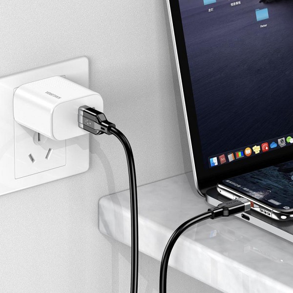 KAKUSIGA καλώδιο USB-C σε USB KSC-995, σιλικόνης, 5A, 480Mbps, 1m, λευκό KSC-995-C-WH