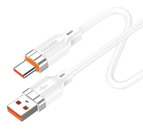 KAKUSIGA καλώδιο USB-C σε USB KSC-995, σιλικόνης, 5A, 480Mbps, 1m, λευκό KSC-995-C-WH