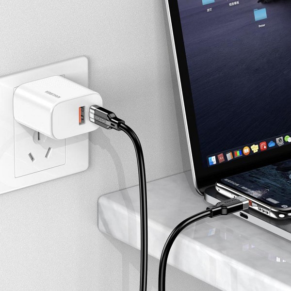 KAKUSIGA καλώδιο USB-C σε USB-C KSC-995, σιλικόνης, 100W, 480Mbps, 1m, λευκό KSC-995-CC-WH